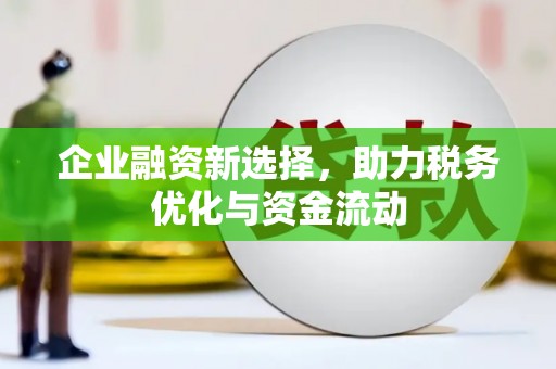 潼关企业融资新选择，助力税务优化与资金流动