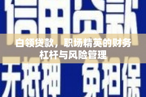 潼关白领贷款，职场精英的财务杠杆与风险管理