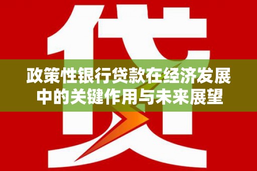 潼关政策性银行贷款在经济发展中的关键作用与未来展望