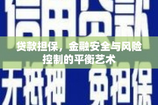 潼关贷款担保，金融安全与风险控制的平衡艺术
