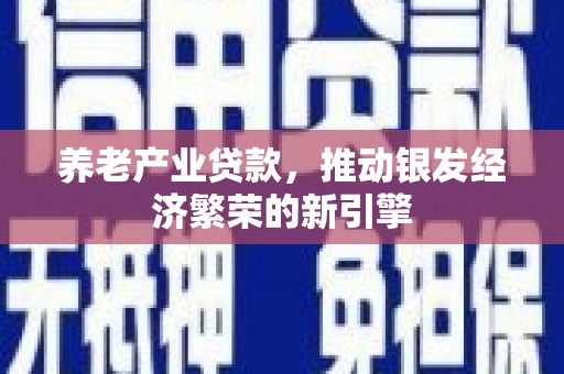 潼关养老产业贷款，推动银发经济繁荣的新引擎