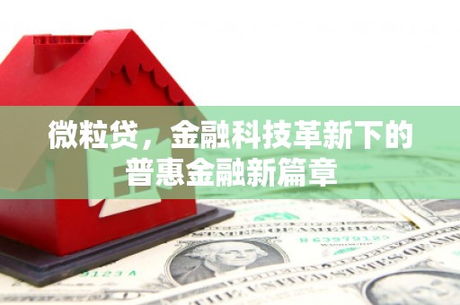 潼关微粒贷，金融科技革新下的普惠金融新篇章