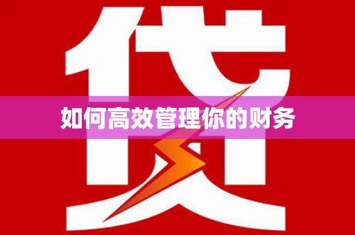 潼关如何高效管理你的财务