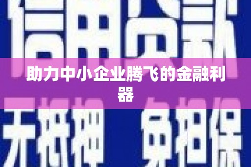 潼关助力中小企业腾飞的金融利器
